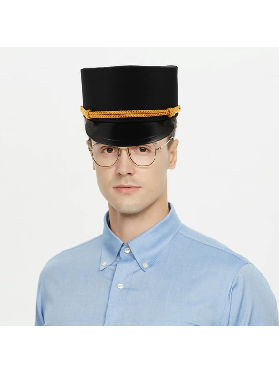 Adult Railroad Engineer Hat in Black, Classic Uniform Look for Work and Events