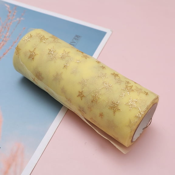 WRITWAA Golden Polyester Tulle Roll Chair Sashes 1 Piece for Wedding Party Decoration and Event Aesthetic Decor