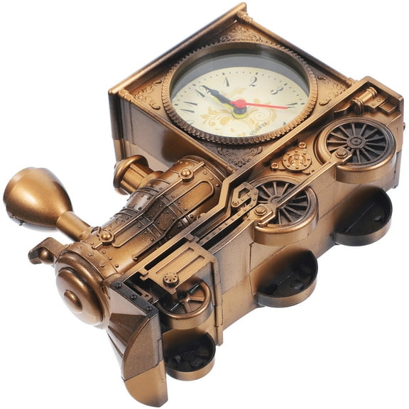 WRITWAA Railway Engine Clock Alarm Clock ABS Timekeeping Home Owners Student Room 1Pcs