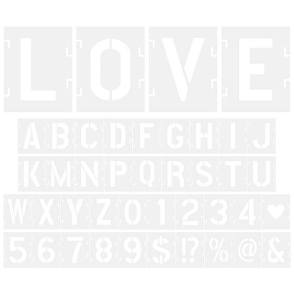 WRITWAA Letter Craft Stencils White Pet Durable Reusable for Indoor Outdoor Decoration