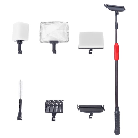 WRITWAA Aquarium Clean Tools Set with Rake Fish Net Scraper and Brush for Effective Dirt Removal