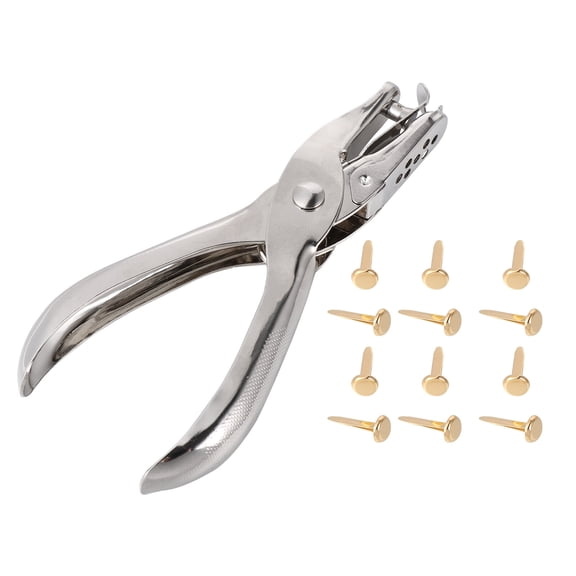 WRITWAA 200Pcs Craft Brads Plated Iron Brass Paper Fasteners for Scrapbooking Decoration