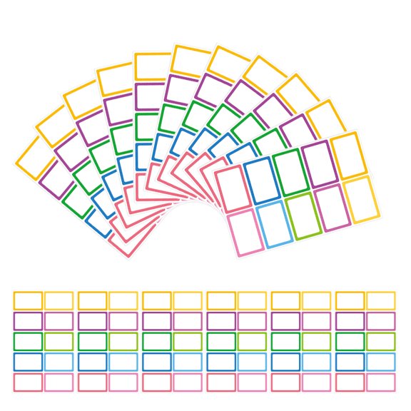 WRITWAA Assorted Color Name Tags with Thick Paper for Smooth Writing and Easy Peeling