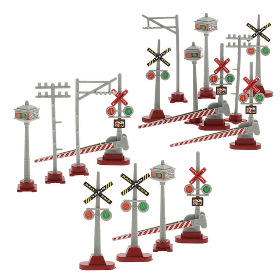 WRITWAA Assorted Color Model Train Accessories, Realistic Station, Traffic Signals, Durable Materials, 2Sets