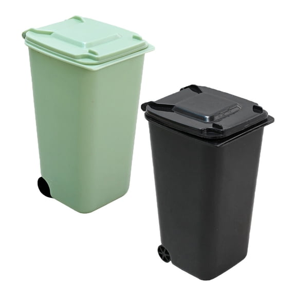 WRITWAA 2-Pack Multi-Purpose Trash Bins in Assorted Colors, PP Plastic Waste Buckets for Home, Office, Kitchen, and Bathroom