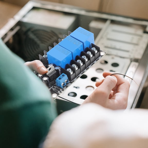 WRITWAA Audio Amplifier Board Blue Digital Subwoofer Power Module with Reliable Relay and Volume Control