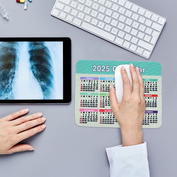 WRITWAA Non-Slip Rubber Mouse Mat Desktop Calendar for Back to School, Green, 1 Set