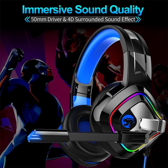 WRITWAA RGB Light Corded Gaming Headset for Back to School, 1 Piece, Perfect Gift for Friends and Family