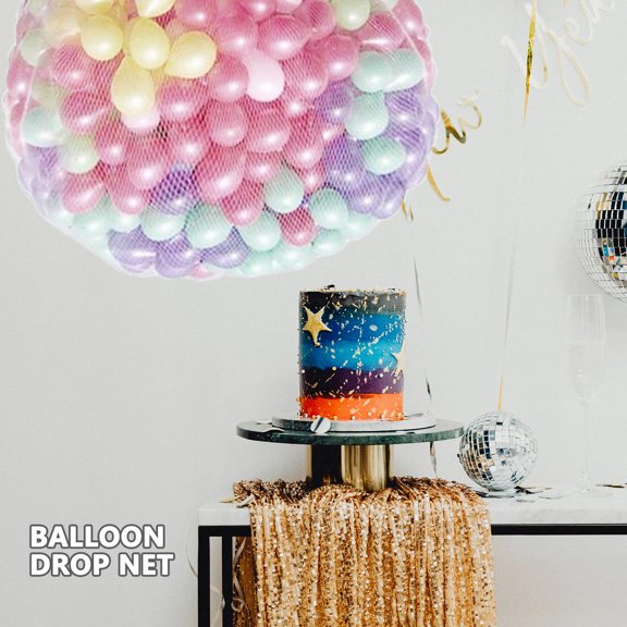 WRITWAA Balloon Drop Net Kit Balloon Drop Net White 1 Set for Event Organizers
