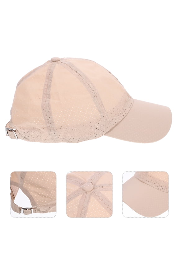 Beige Polyester Mens Baseball Cap QuickDrying Breathable Hat for Outdoor Sports and Leisure Activities