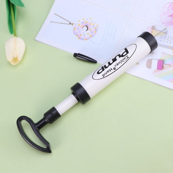 WRITWAA White Hand Air Pump with Flexible Hose for Basketball, and Inflator for Sports