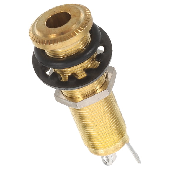 WRITWAA Golden Cylinder Jack for Guitar Bass Side Mount 14 Inch Stereo Output