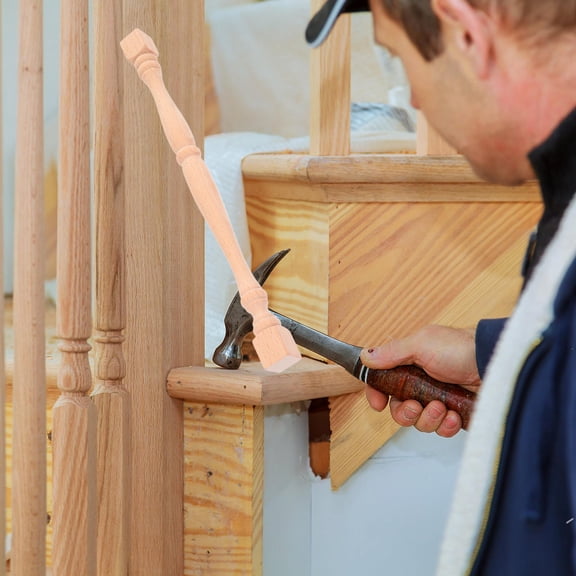 WRITWAA Unfinished Beige Wood Roman Column Posts Decorative Handrail Balusters for Home