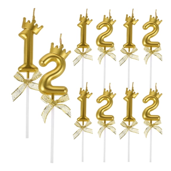 WRITWAA Unique Gold Birthday Candles Bulk for Elegant Celebration Decorations