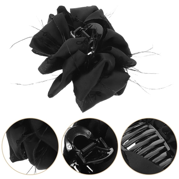 WRITWAA Large Black Bow Hair Clip Stylish Jaw Clamp for Women Party Wedding Daily Hair Accessories