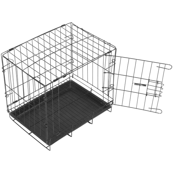 WRITWAA Black Folding Pet Cage Metal Wire Portable Crate for Dogs Cats and Rabbits Home Use