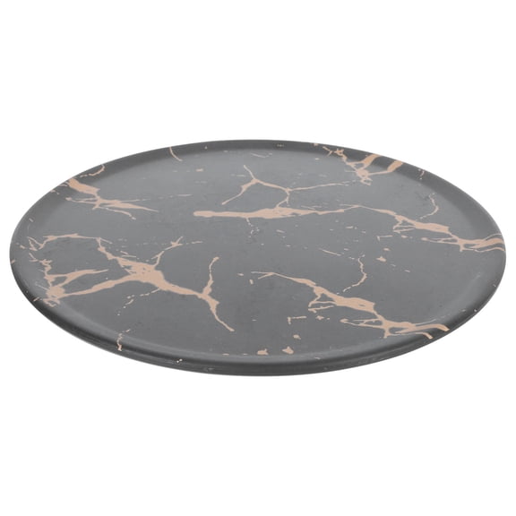 WRITWAA Black Food Storage Plate with Marble Pattern for Versatile Use and Easy Cleaning 10.5 Inches