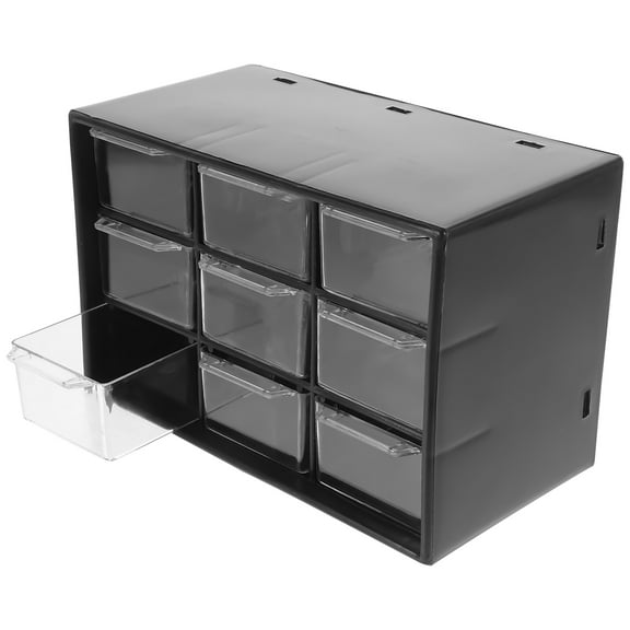 WRITWAA Black Plastic Multi-Function Desk Organizer with Multi-Drawer Design for Kitchen, Office, and Home Storage Solutions