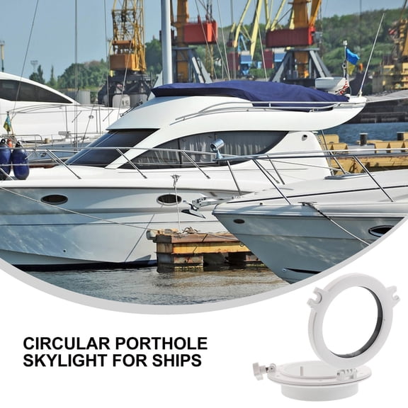 WRITWAA Marine Boat Round Hatch Window, Clear Glass and -Resistant Frame Replacement for Yacht, RV, Cabin, Deck