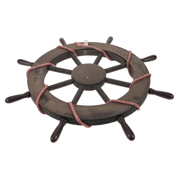 WRITWAA Wooden Ship Wheel Wall Decor with Pirate Theme for Coastal and Beach House
