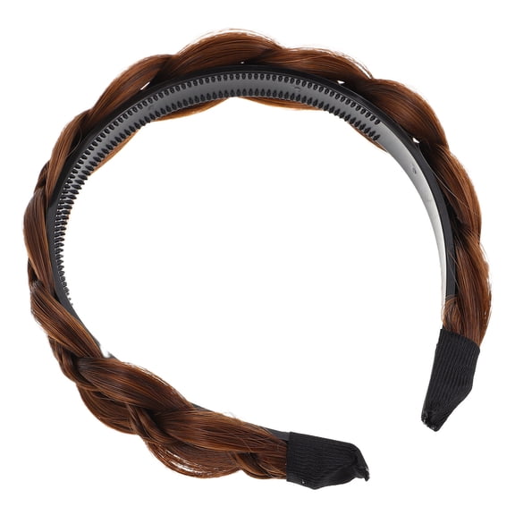WRITWAA Brown Fishbone Braid Headband for Women - Adds Volume and Height to Hairstyles, Comfortable and Stylish Hair Accessory