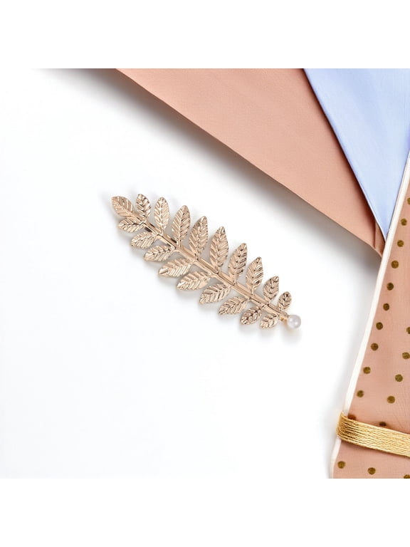 Golden Leaf Metal Wedding Hair Clip Barrette for Women