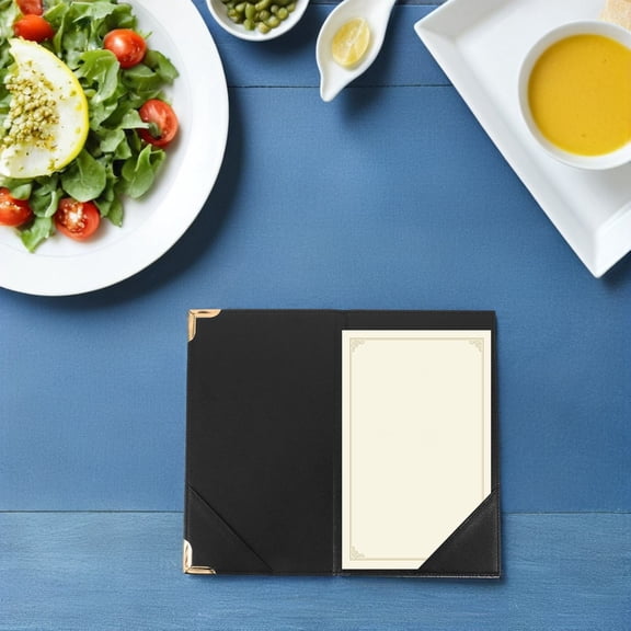 WRITWAA Cafe and Hotel Menu Organizer Black with Thick Hard Support for Secure Receipt Holding