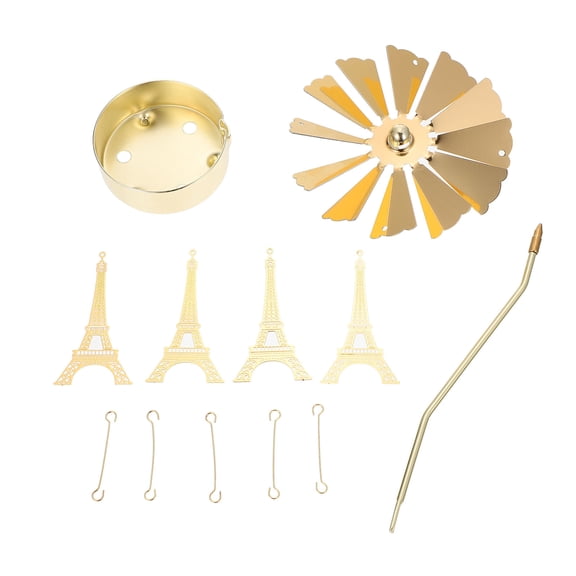 WRITWAA Candlestick Decors 1Pc Golden Iron Rotatable Eiffel Tower Shape for Table Decorations 8X3.15X5.12In