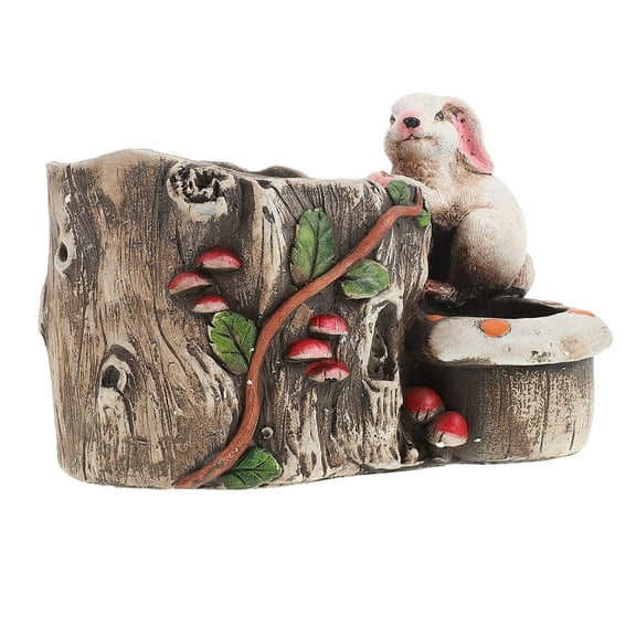 WRITWAA Concrete Flowerpot Rabbit Shape Multi Cement 1 Pcs