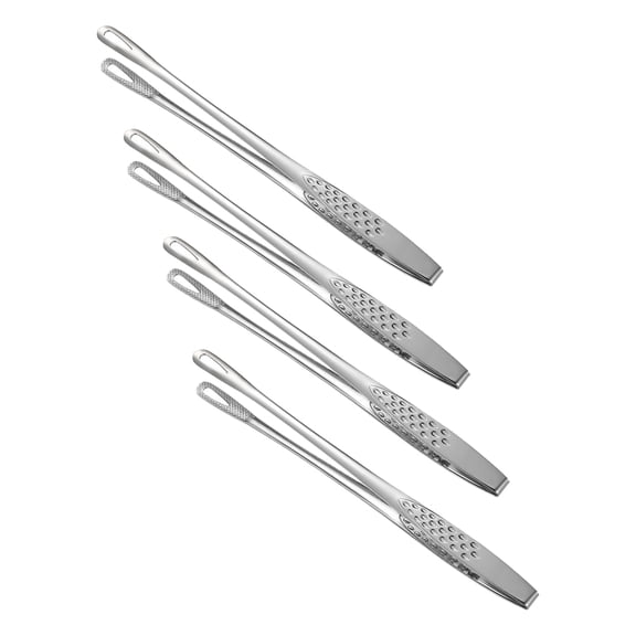 WRITWAA 4-Piece Stainless Steel Kitchen Tweezers Set, Precision Cooking Tongs for Food Handling and Culinary Use