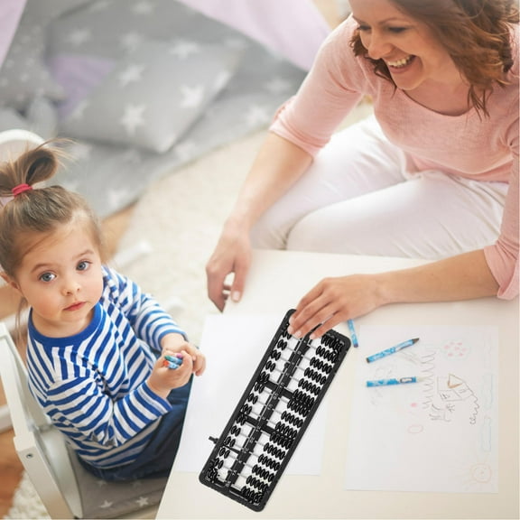 WRITWAA Abacus Tool for Math Learning Black Plastic Abacus 1Pcs for Classroom Use