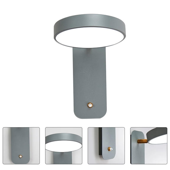 WRITWAA 1Pc Modern LED Circular Ring Wall Lamp Light Grey Decorative Indoor Corridor Lamp