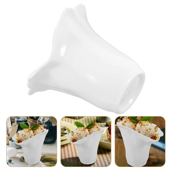 WRITWAA White Vegetable Bucket for Hotel Use Multi Functional Salad Serving Bowl for Restaurant Use