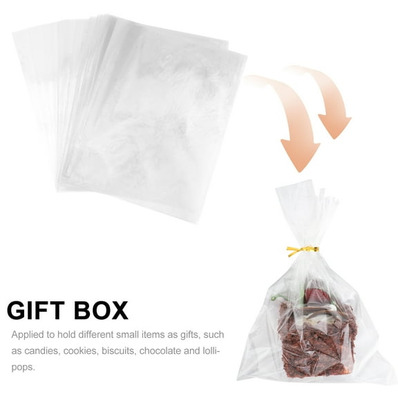 WRITWAA Clear OPP Storage Bags with Ties for Candy, Treats, Small , Party Favors - 100pcs