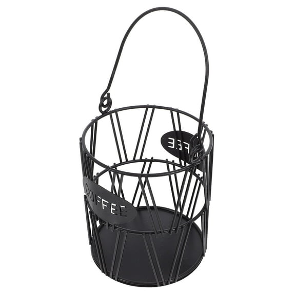 WRITWAA Iron Storage Basket Black Coffee Capsule Organizer Holder for Home Kitchen and Cafe Use