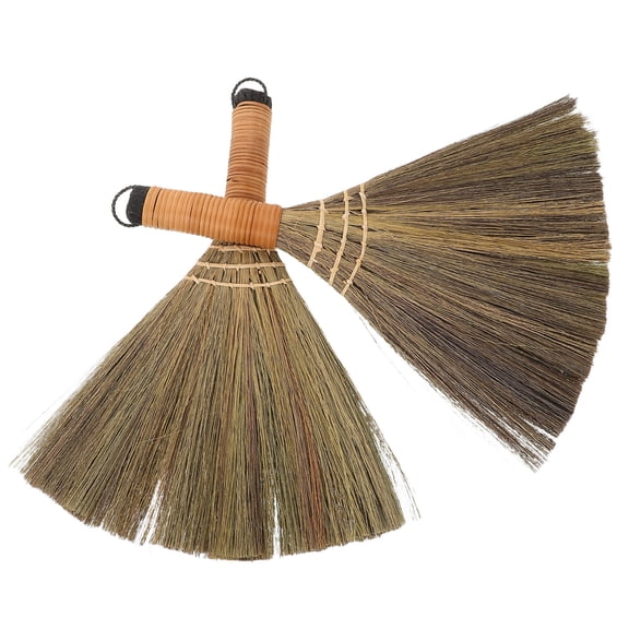 WRITWAA Multi Color Corn Whisk Broom Soft Bristles Indoor Cleaning 2Pcs