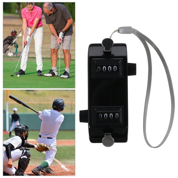 WRITWAA Compact Dual Mechanical Counter for Sports Event Tracking Black