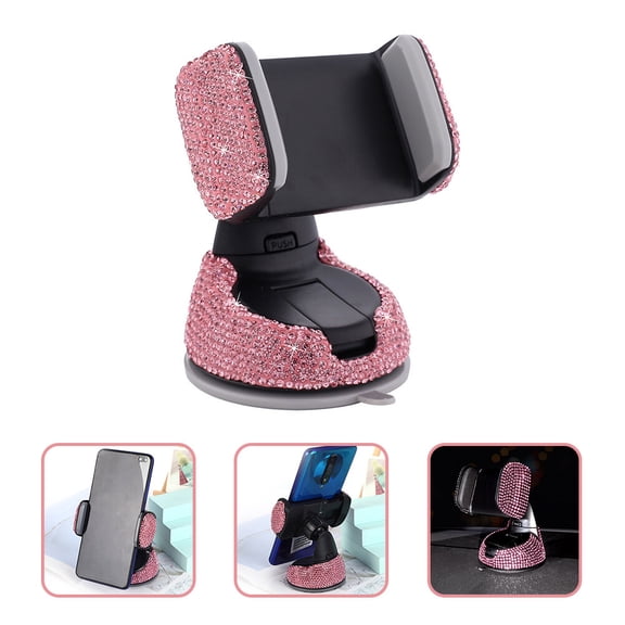 WRITWAA Compact Phone Mount for Car Rhinestones Bling Accessories 1Set