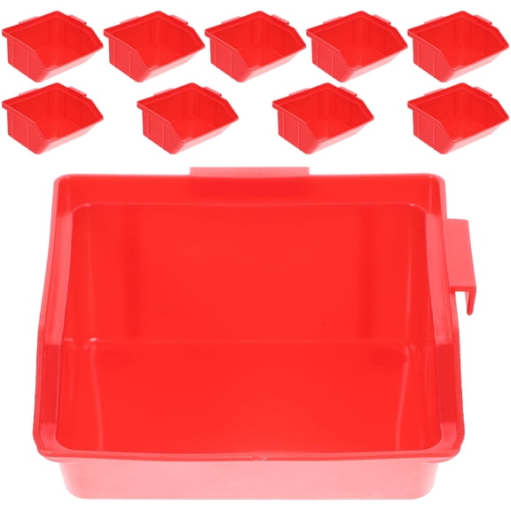 WRITWAA Red Plastic Storage Box PP Material Stackable and Easy Assembly