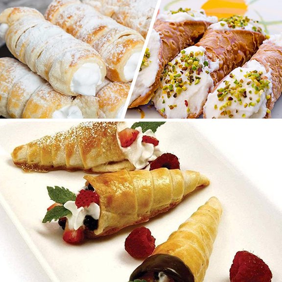 WRITWAA Cone Shape Pastry Molds Plated Silver Stainless Steel for Home and Shop DIY 1Set