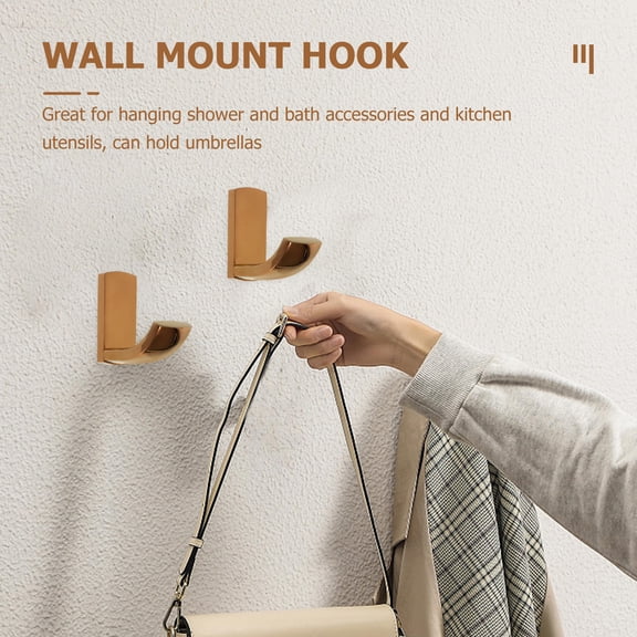 WRITWAA Copper Garment Rack with Polished Golden Coat Hooks for Bathroom and Kitchen Use