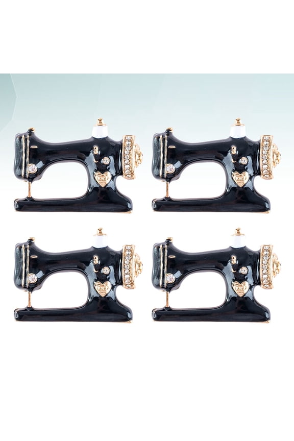Stylish Black Alloy Sewing Machine Brooch for Women, Chic Badge Ideal for Parties and Everyday Wear