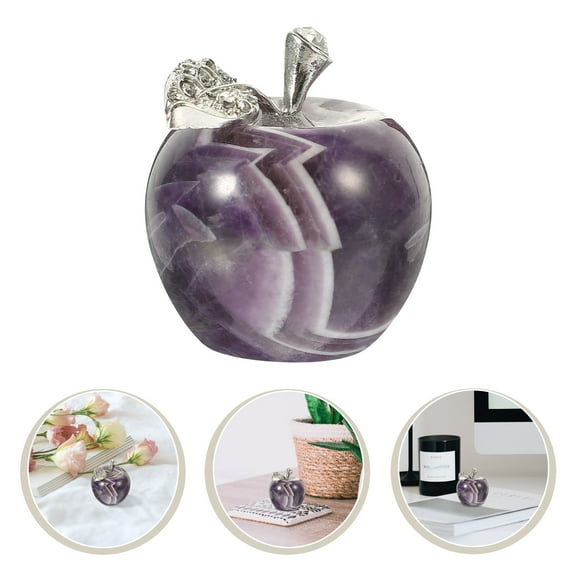 WRITWAA Creative Purple Crystal Apple for Desktop and Living Room Decor