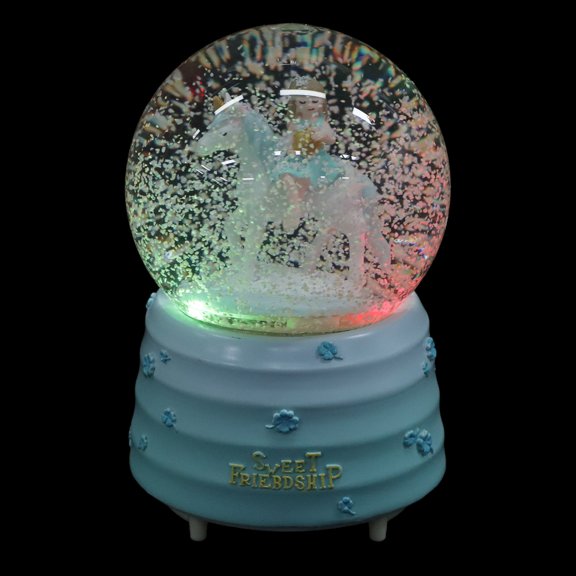 WRITWAA Green Handmade Resin Crystal Sphere Music Box Ornament for Bedroom Living Room