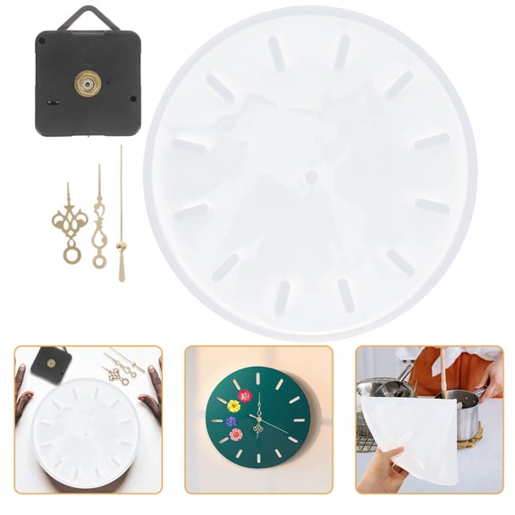 WRITWAA 1Set DIY Wall Clock Movement Kit with Durable Silicone Mold and Clock Mechanism with Hands