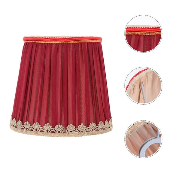 WRITWAA Dark Red Square Cloth Lampshade for Study Eye Protection 1Pack 5.9x5.9x5.5in