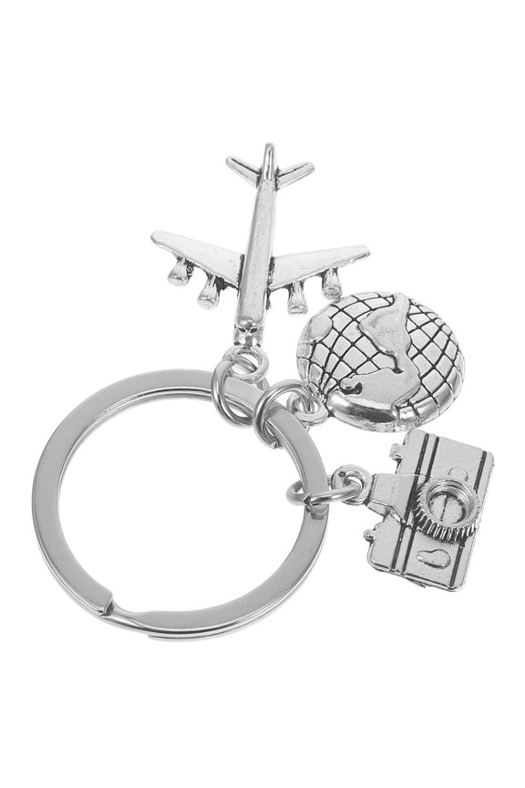 Zinc Alloy Keychain World Map Design Travel Accessory