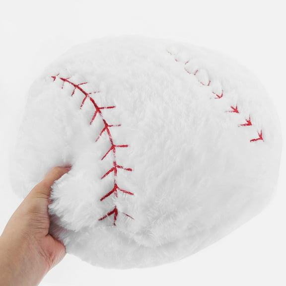 WRITWAA Soft White Plush Baseball Pillow, Comfortable and Versatile, Easy to Clean Decorative Cushion