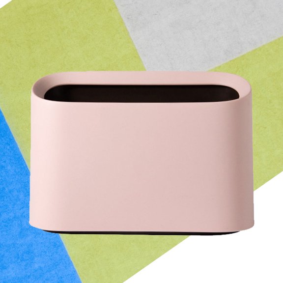 WRITWAA Desktop Garbage Can Pink PP Recycling for Adults Kitchen Use 1Pack