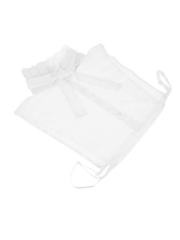 White Cotton Faux Dickey Collar, Detachable Layering Blouse Collar with Bow Tie for Women, Warm Neck Cover